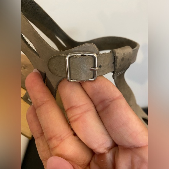 Swedish Hasbeens Mary Jane lacy clogs size 8 with wooden sole and buckle closure - Picture 14 of 15